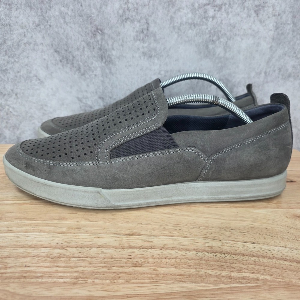 Ecco Shoes Mens US 11 EU 45 Collin 2.0 Gray Perforated Slip On Casual Sneakers - Picture 7 of 13